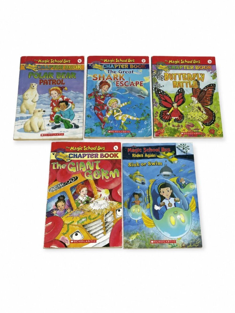 Magic School Bus Chapter Books Lot of 5 Scholastic Kids Science Readers Bundle
